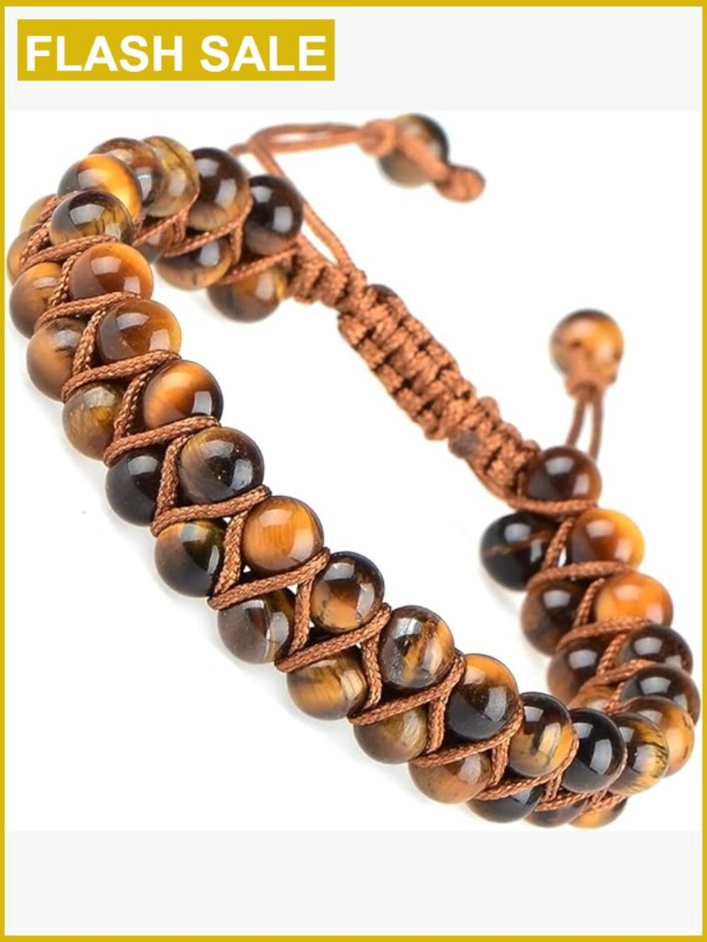 Double Layer Chakra Healing Crystal Macrame Bracelet Unisex Stretch Yoga
